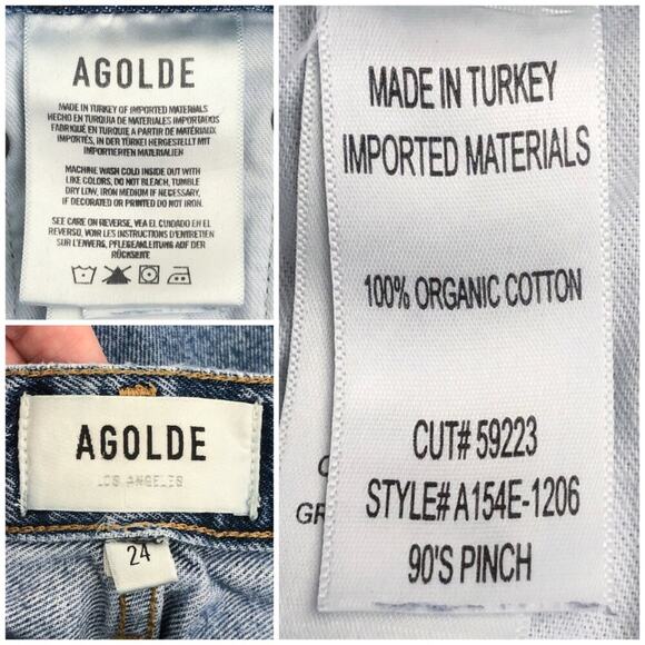 Agolde 90s Pinch Waist Straight Leg Jean High Waist Distressed in Rule Size 24 - Picture 10 of 16